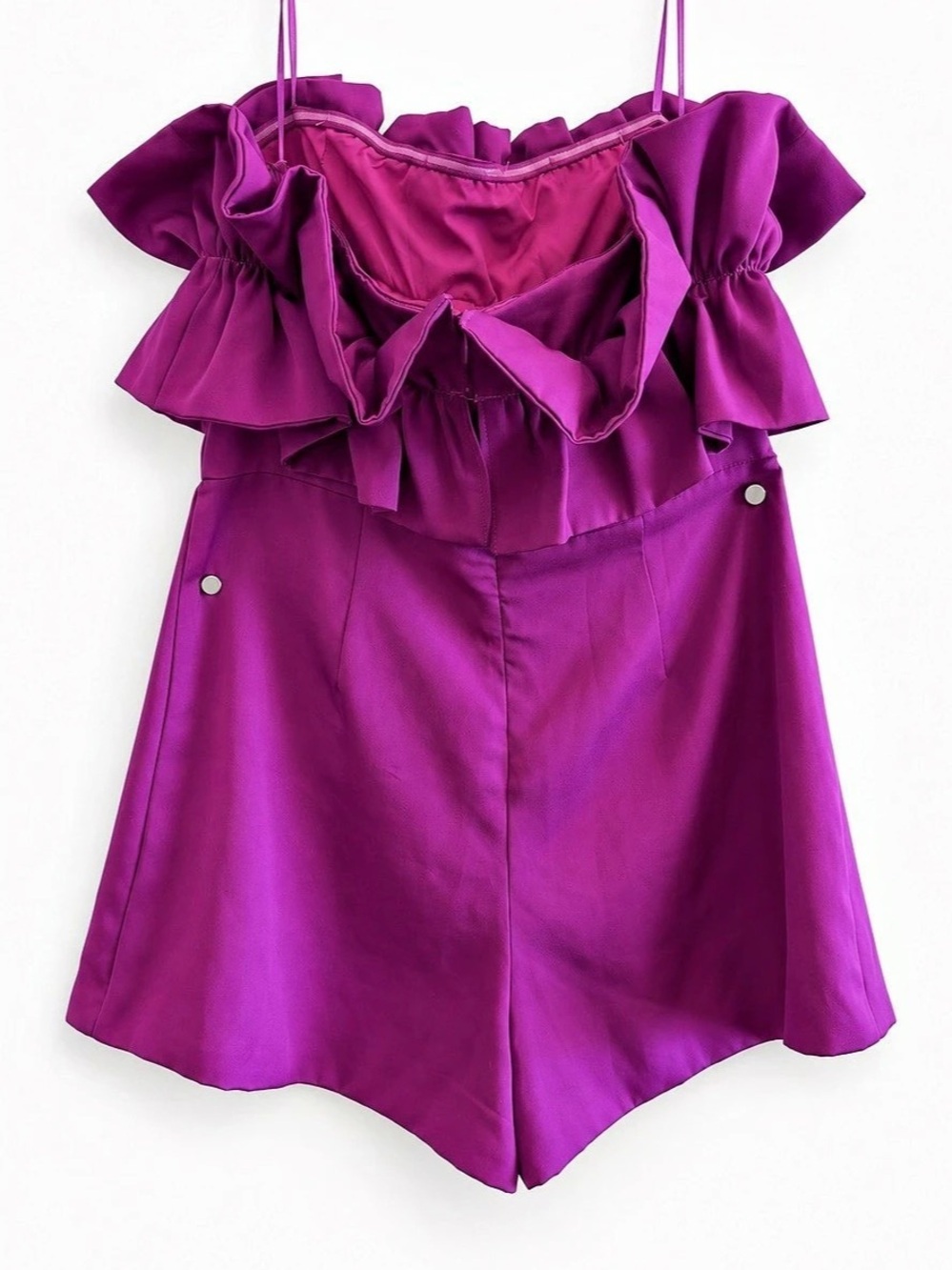 Purple Ruffle Romper Like New - Picture 2 of 3